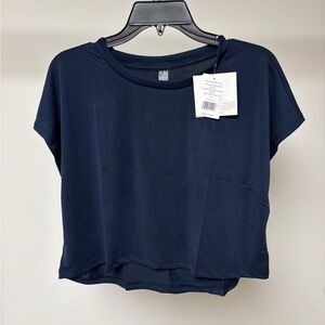 Beyond yoga studio luxe cropped tee nocturnal navy